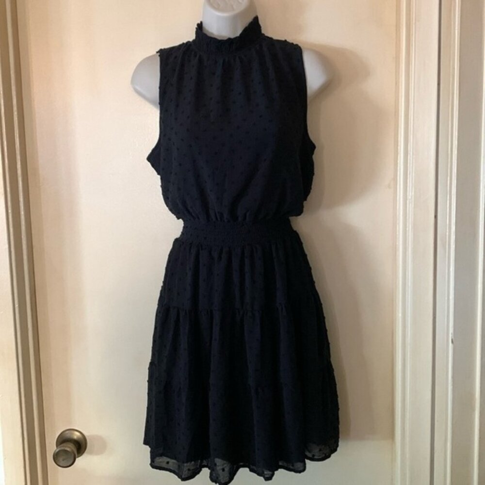 Sweet Wanderer black Swiss dot flowy sundress size S